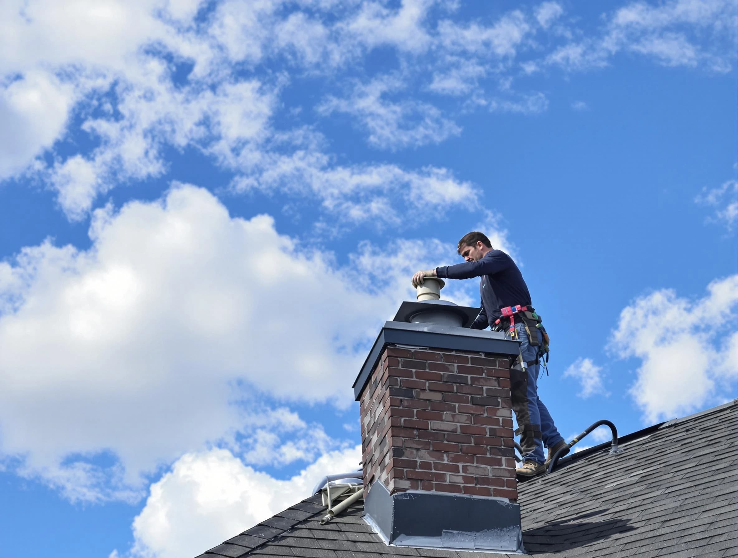 Pleasantville Chimney Sweep installing a sturdy chimney cap in Pleasantville, NJ