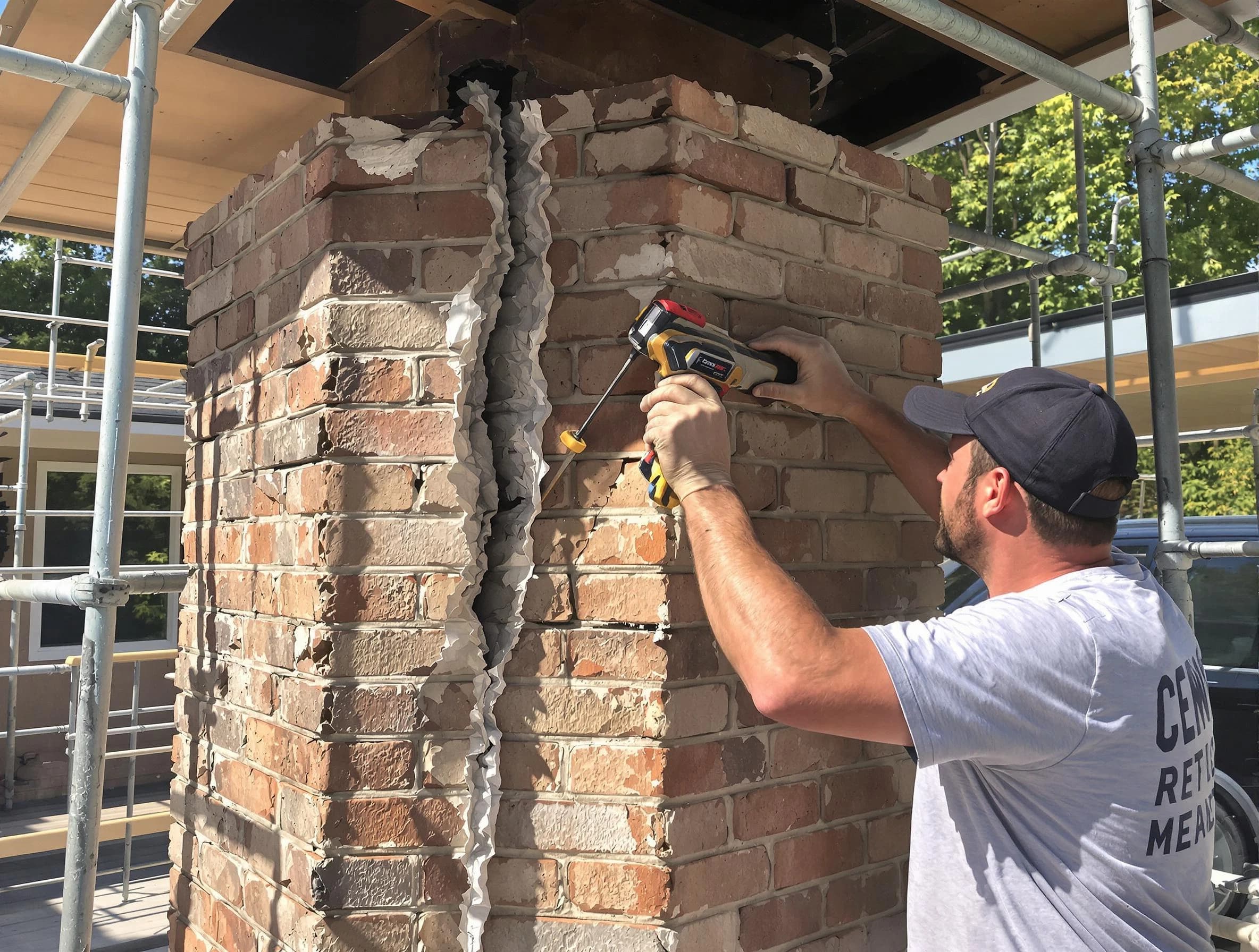 Pleasantville Chimney Sweep technician performing chimney repair in Pleasantville, NJ