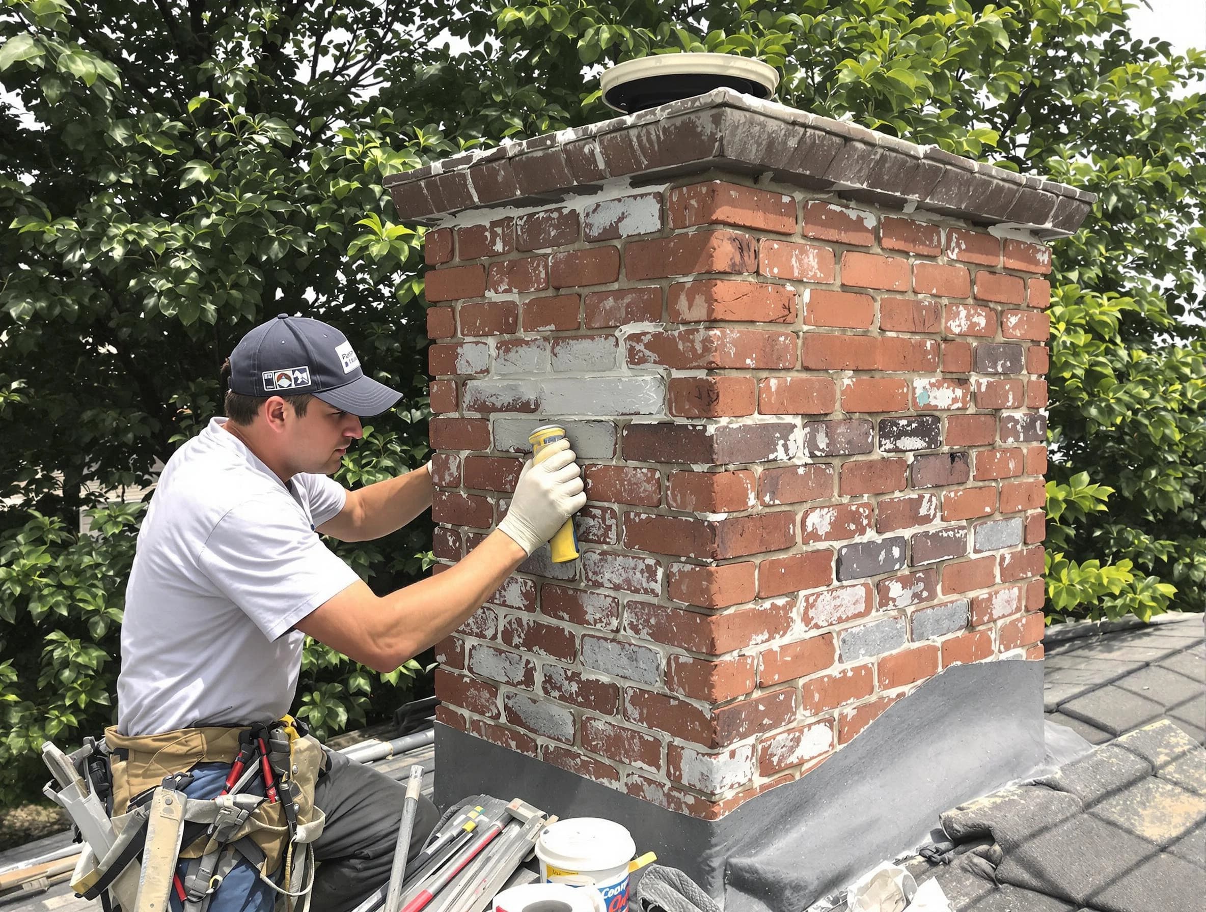 Pleasantville Chimney Sweep restoring an aging chimney in Pleasantville, NJ