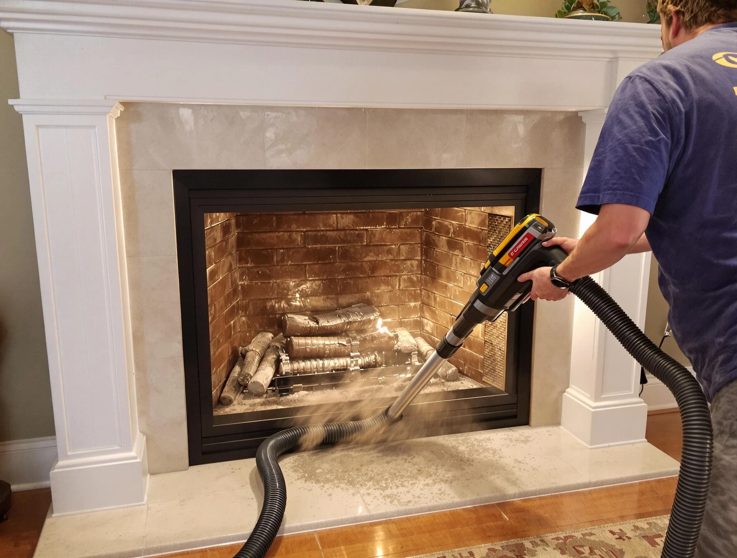 Fireplace cleaning performed by Pleasantville Chimney Sweep in Pleasantville, NJ