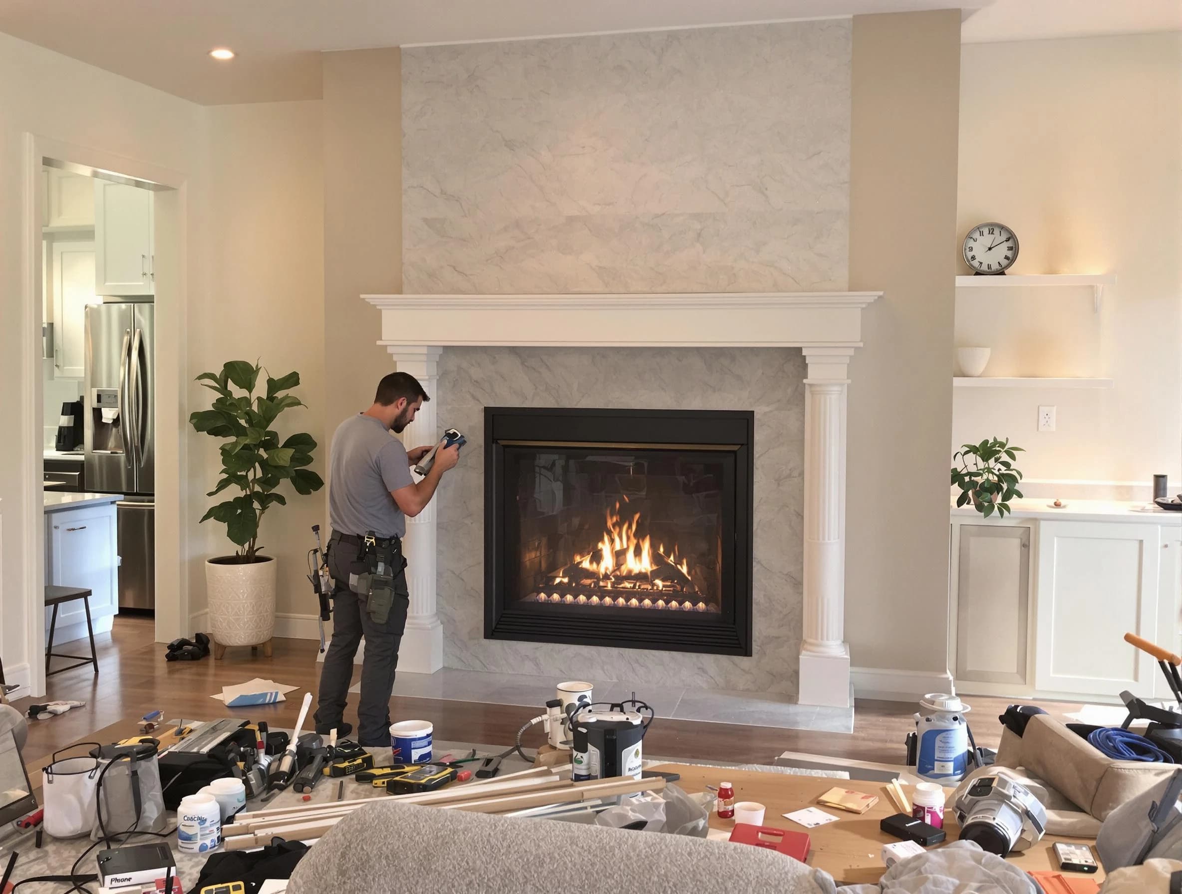 Newly installed fireplace by Pleasantville Chimney Sweep in Pleasantville, NJ