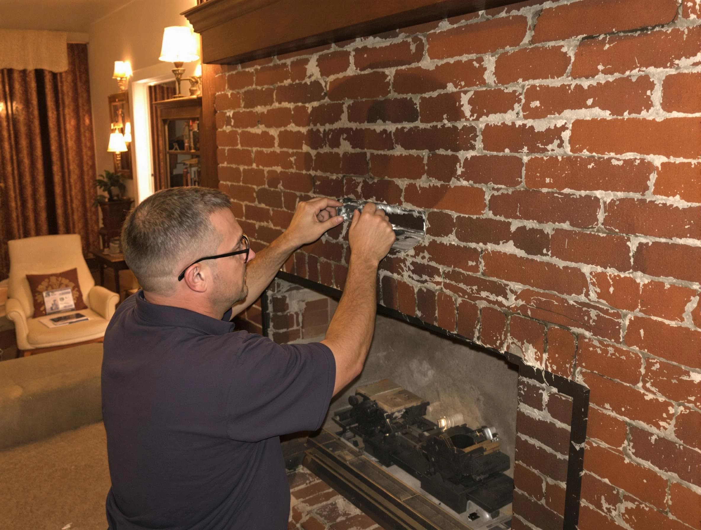 Pleasantville Chimney Sweep expert fixing a fireplace in Pleasantville, NJ